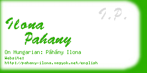 ilona pahany business card