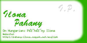 ilona pahany business card